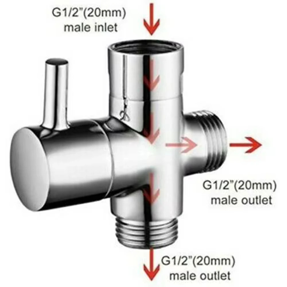 Shower Valve Cartridge - G1/2in 3 Yollu Yönlendirici Vana T-Adaptör